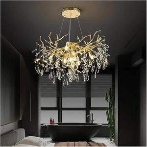 轻奢后现代酒店时尚氛围卧室餐厅北欧圆环餐桌灯金色树枝吊灯 - Product Image 4