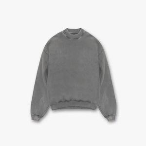 Gray Color <b>Vintage</b> Stone Wash <b>Sweatshirt</b> 450gsm French Terry Heavyweight Distressed Acid Washed Crew Neck <b>Sweatshirt</b> for Men - Product Image 3