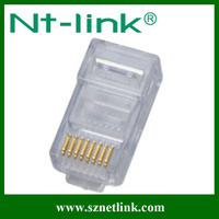 NT-LINK 3U-50U plaqué or moins cher 8P8C CAT5e UTP 100 Mo/s Ethernet Lan câble réseau RJ45 prise mâle connecteur catégorie 5e