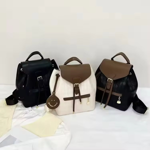 New Retro Contrast Color Women's Travel <b>Backpack</b> Women's Casual <b>Lightweight</b> Plaid <b>Backpack</b> - Product Image 1