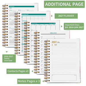 Agenda 2027 en cuir à spirale, planificateur professionnel exécutif avec blocage horaire par heures, outil <span class=keywords><strong>de</strong></span> <span class=keywords><strong>gestion</strong></span> <span class=keywords><strong>de</strong></span> projets, cadeau pour les dirigeants - Product Image 5