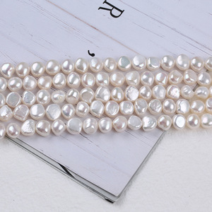 Perles d'eau douce naturelles baroques 6-7 mm, double face, trou latéral, forte brillance, particules de perles dispersées pour le bricolage - Product Image 2