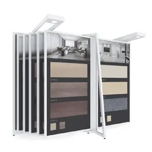 Hochwertige Flügel Kunststein Probe Schiefer Fliesen Display Rack Granit Stein Showroom Keramik Marmor Quarz Display Stand