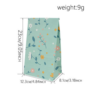 Bolsas de Papel Kraft con Diseño Floral de Primavera, Reciclables, de Grado Alimenticio, Personalizables, para Regalos, Recuerdos de Fiesta, Galletas y Dulces - Product Image 3