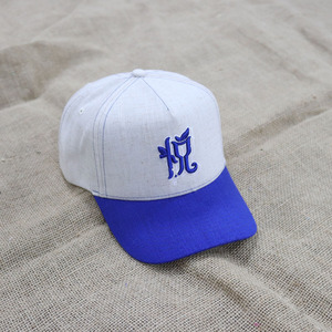 Nhà Máy Tùy Chỉnh Chất Lượng Cao 5 Bảng Điều Chỉnh Vải Grey Linen Với 3D Thêu Hat Cho Nam Giới Giản Dị Hat - Product Image 4