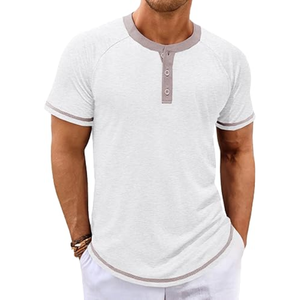 T-shirt en coton léger pour homme, couleur unie, 100% coton, 180g, manches courtes, col rond, respirant, doux, décontracté, à porter au quotidien - Product Image 5