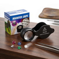 Loupe optique pliable à main 30x26mm avec lentille en verre pour la numismatique et les timbres