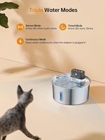 Fontaine à eau sans fil pour animaux de compagnie avec capteur intelligent, 3,2 L, acier inoxydable 304, distributeur d'eau automatique moderne et élégant pour chats, chiens et petits animaux