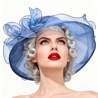 Chapeau bibi formel pour femme - Motif dentelle Kentucky Derby, chapeau de mariée en organza pour l'église, les goûters et les mariages