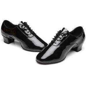 Zapatos de Baile Latino Negros para Hombre y Niño, de Cuero Suave, con Suela de Gamuza de Dos Puntos, Cómodos para Enseñanza y Entrenamiento - Product Image 6