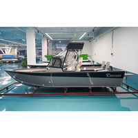 Bateau de pêche à console de 16 pieds, coque en V profond, yacht sportif pour les courses fluviales, le lac, le bar, le jon, entièrement soudé en aluminium