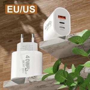 US EU <b>Plug</b> PD 40W Super Fast Charging USB <b>C</b> Wall <b>Charger</b> Power Adapter for Universal Mobile Phone - Product Image 4