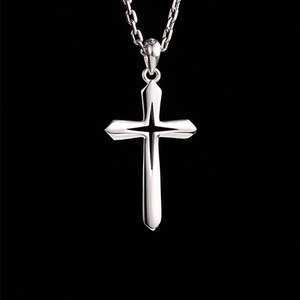 Collar de Joyería de Moda, Collar con Colgante, Joyería Fina, Collar de Plata 925, Joyería para Mujer, Plata de Ley 925, Joyería con Cruz - Product Image 1