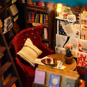 Mayorista DIY Multifunción Casa de Muñecas de Madera Independiente con Diseño de Librería y Rincón de Lectura <span class=keywords><strong>Wincent</strong></span>, Rompecabezas 3D, Regalos - Product Image 3