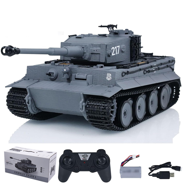 1/24 Rc Tiger Tanks Remote Controlled Toy Model Kits 2.4g Remote German Tiger Electric Shooting Vehicle Educational Toys