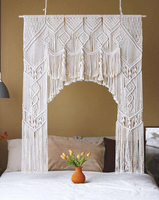 Décor d'art mural de mariage Boho Chic fait à la main, cordon en coton tissé tapisserie macramé tenture murale macramé