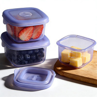 Contenants de stockage alimentaire en silicone avec couvercles, sans BPA, étanches, empilables, contenants pour aliments pour bébés, boîte à lunch transparente