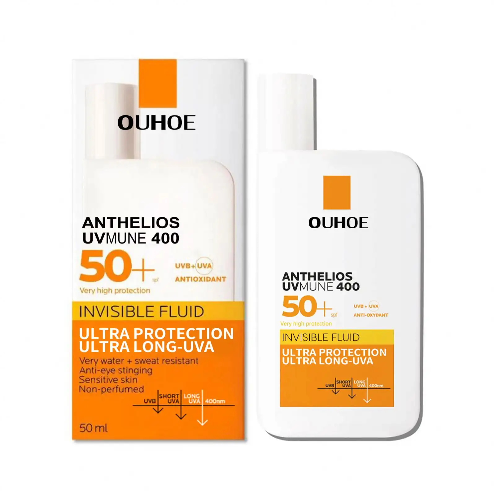 للبيع بالجملة من ouho كريم واقي من الشمس للعناية بالبشرة من Spf 50 كريم واقي من الشمس للوجه والجسم UVA/UVB مقاوم للماء