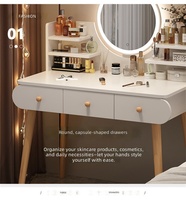 Coiffeuse avec structure en bois massif, style moderne pour chambre à coucher, nouveau style simple 2026, luxe léger, sensation haut de gamme, chambre principale