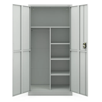 Armoire en acier à 2 portes, multicolores, personnalisée en usine, designs modernes, casier de rangement en métal avec étagère pour vêtements suspendus