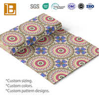 Kain Katun Poplin 100% BILU Motif Bunga Besar Vintage Gaya Etnik Paisley Mandala untuk Pakaian Wanita