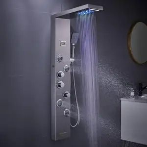 5 Funktion Badezimmer Dusch kopf Decken montage Verdeckter Niederschlag Musik LED Dusch kopf Badezimmer Dusch mischer Wasserhahn Set