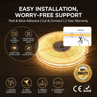 Tira de Luz LED COB Flexible, Regulable, Sin Puntos, CRI90, PVC, 320 LEDs/m, DC24V/12V, Interior, 3000K 4000K, 5M/10M, IP20