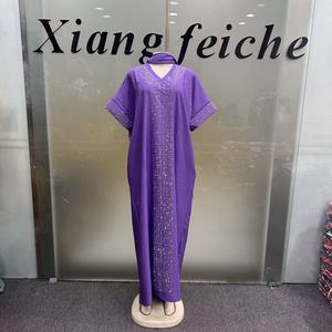 2026 New Fashionable <strong>Kaftan</strong> V-neck Hot Diamond Daily Casual African Ankara <strong>Summer</strong> Women's Boubou Elegant Dress - Product Image 4