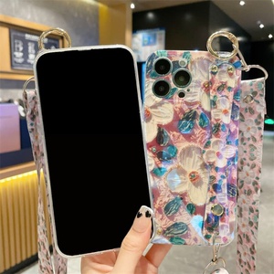 Per <span class=keywords><strong>iphone</strong></span> <span class=keywords><strong>14</strong></span> <span class=keywords><strong>Pro</strong></span> Max cassa del telefono viola camelia modello cinturino da polso cavalletto per <span class=keywords><strong>iPhone</strong></span> 12 13 <span class=keywords><strong>14</strong></span> 15 16pro con tracolla - Product Image 5