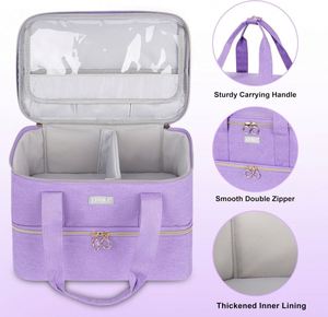 Free Sample Factory Wholesale <b>Nail</b> <b>Polish</b> <b>Storage</b> Bag <b>Nail</b> Enhancement Tool <b>Storage</b> Bag Double-layer Cosmetic Essential Oil Bag - Product Image 2