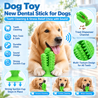 Jouet brosse à dents pour chien avec ventouse - Jouet à mâcher en caoutchouc qui aide à la dentition et au nettoyage des dents des chiens - À utiliser avec du dentifrice pour chien