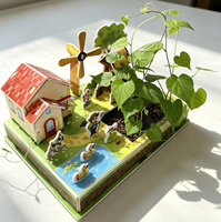 Maison en papier 3D à construire soi-même avec jardinière, kit d'artisanat éducatif, modèle de jouet pour enfants et adultes, décoration de la maison, cadeau