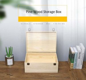 Custom Unfinished Presente Barato Embalagem Caixa com Dobrável Tampa Caixa De Madeira De Pinho Grande Caixa De Madeira - Product Image 3