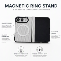 Étui de protection pour téléphone portable en fibre de carbone magnétique antichoc avec charge sans fil pour les professionnels