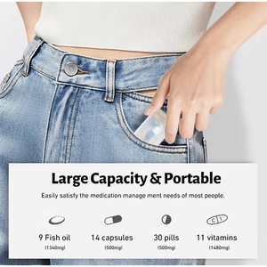 LM LM25238 Organisateur de pilules magnétique 7 jours, 1 dose par jour, étui hebdomadaire anti-poussière, boîte de rangement pour médicaments détachable et anti-humidité - Product Image 4