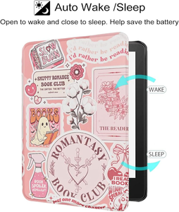 Funda Magnética para Lector Electrónico con Correa, Impresión a Doble Cara, para <span class=keywords><strong>Kindle</strong></span> <span class=keywords><strong>Paperwhite</strong></span>, Kobo, con Función de Activación/Suspensión Automática - Product Image 4