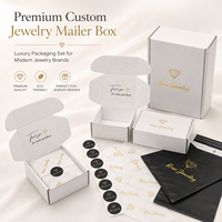 Ensemble d'emballage de luxe écologique personnalisé pour bijoux et cadeaux avec impression de logo, sac en papier, autocollant et carte