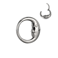 Cincin Hoop Segmen Berengsel Bentuk Bulan Sabit dari Titanium Grade Fashion Implanted untuk Tindik Hidung, Telinga, dan Tubuh, Grosir