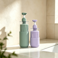 Bouteille pompe vide en plastique PP avec distributeur, double couche, rechargeable, pour cosmétiques et lotions, écologique, pour gel douche