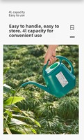 Arrosoir en plastique durable extra large de 4 L avec bec long pour l'utilisation domestique et le jardinage, idéal pour la plantation de fleurs et de légumes