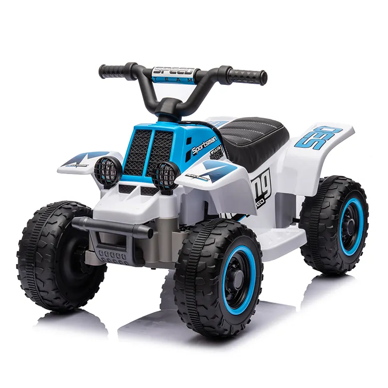 Unisex 12V Battery Powered Electric ATV Kids Quad Vehicle Plastic Ride-On Toy with Light for Boys and Girls