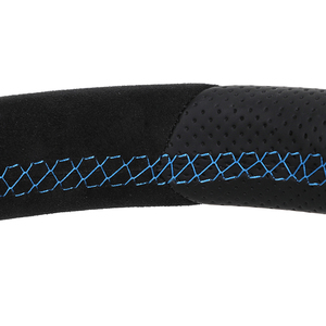 Volant en cuir Alcantara semi-perforé R Line pour VW Volkswagen <span class=keywords><strong>Golf</strong></span> 5 6 7 R MK5 MK6 MK7 Jetta Polo Passat CC B6 B7 - Product Image 6