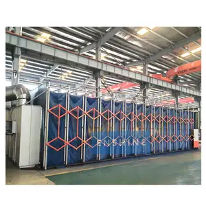 China Supplier Movable Telescopic Painting Booth Spray Room with PVC Curtains Wall