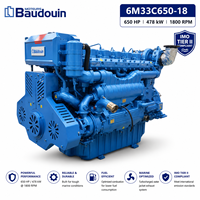 Moteur diesel marin SCDC Baudouin 6M33C600-18, 650 CV, 477 kW, 1800 tr/min, norme IMO Tier II, 6 cylindres, refroidissement par eau, moteur de bateau