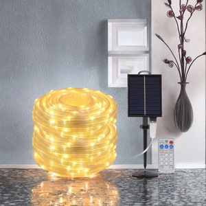 Guirlandes lumineuses solaires en cuir imperméables pour décoration intérieure, extérieure, jardin, camping, avec télécommande, lumières de Noël - Product Image 2