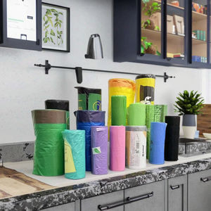 Sacs poubelle à cordon écologiques personnalisés, vente en gros en vrac, différentes tailles et couleurs, fonction de sécurité pour un usage domestique/bureau - Product Image 1