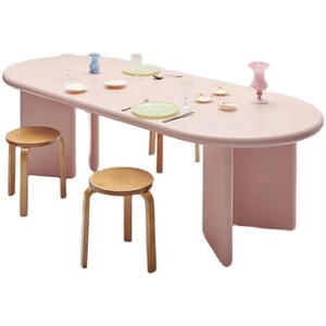 Table de salle à manger rectangulaire moderne, bureau de réunion ovale minimaliste pour la maison - Product Image 2