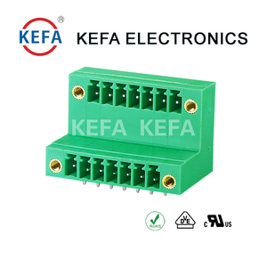 KF2EDGRTM-3.81 Pitch Plug-in <b>Terminal</b> Block Double Row With Flange Mount 300V 10A Copper Contacts 21-30 AWG 21-30 Contacts - Product Image 2