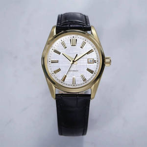 Reloj mecánico automático de 40mm para hombre, movimiento SEIKO, 10 Bar, resistente al agua, cristal de zafiro, reloj de vestir, correa de cuero, logotipo personalizado - Product Image 4