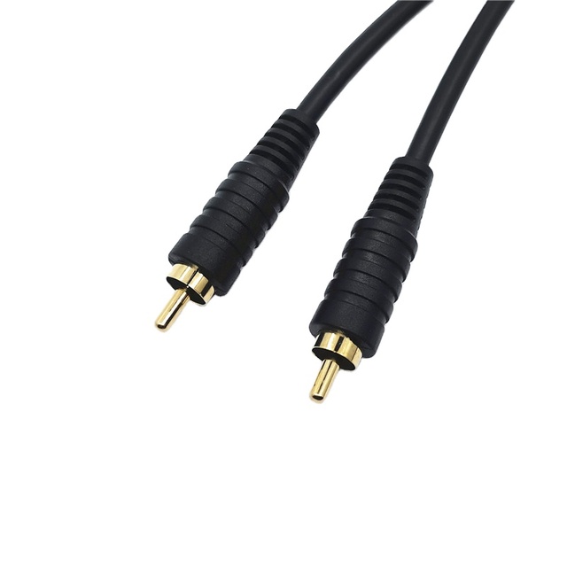 High Quality Black Yellow Coaxial Wire Male to Male RCA Cable